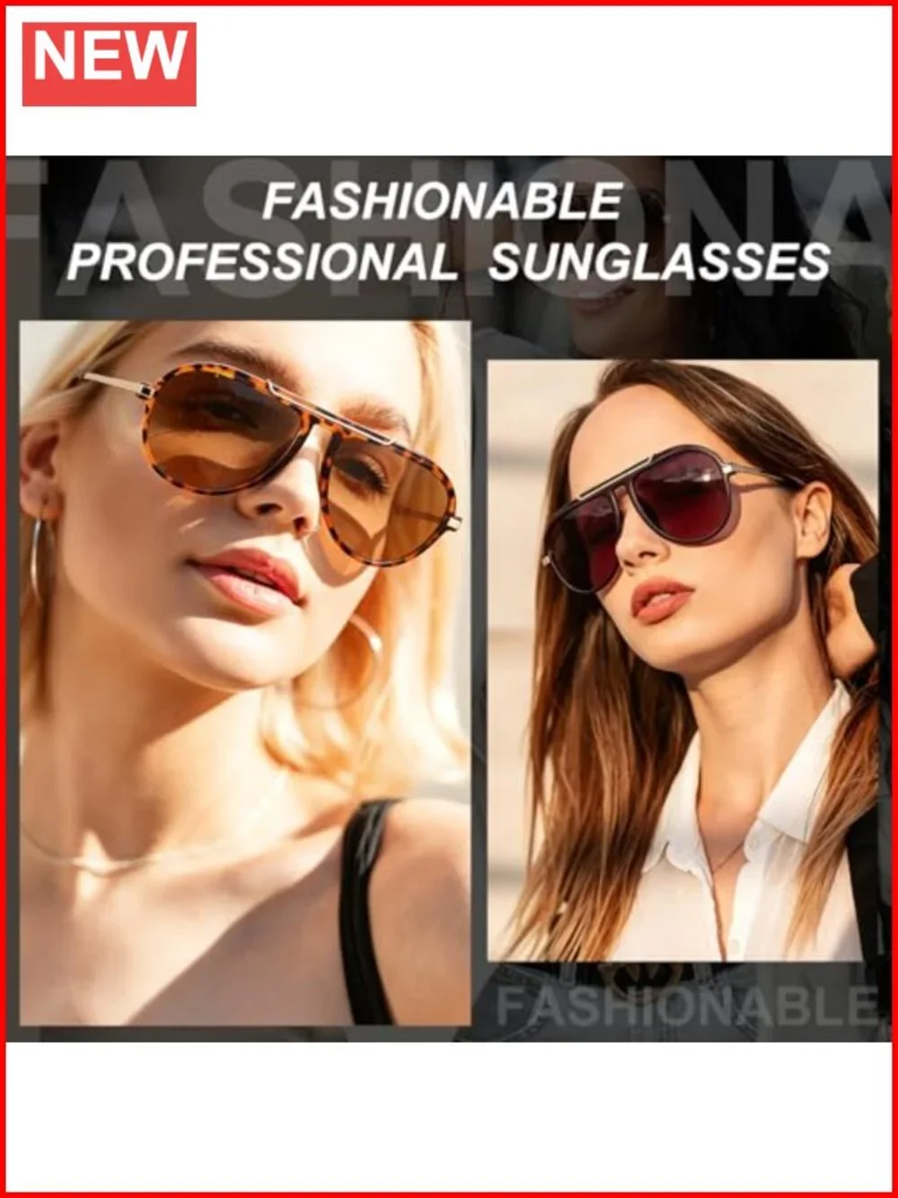 Oversized Retro Aviator Sunglasses Double Bridge Oval Frame UV400 Protection